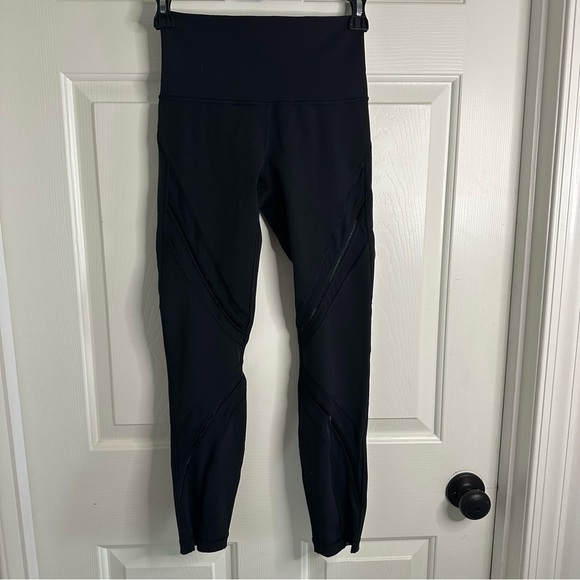lululemon athletica Pants - Lululemon Wunder Under 25” Black High Rise Mesh Pants Align Luon Times 7/8